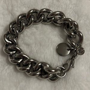 Silver chain link bracelet